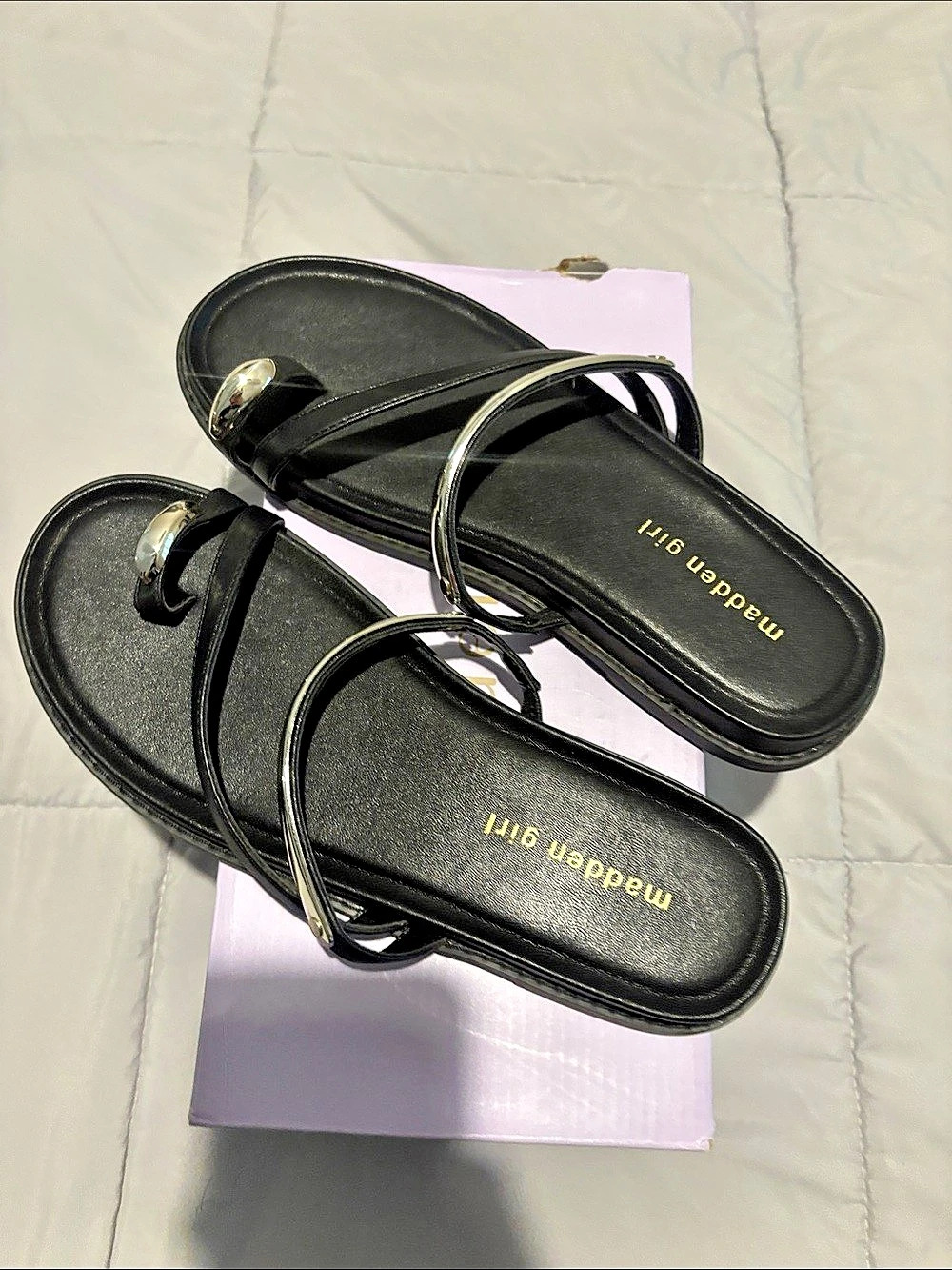 Madden Girl Caribbean Paris Black Sandals US 8.5